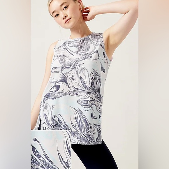 Athleta Refined Zephyr Tank Top Stretch White Grey Women XS - Picture 1 of 11